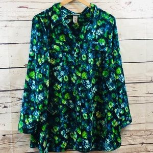 CATHERINE’S Plus Size Multi Button Down Shirt, 14W